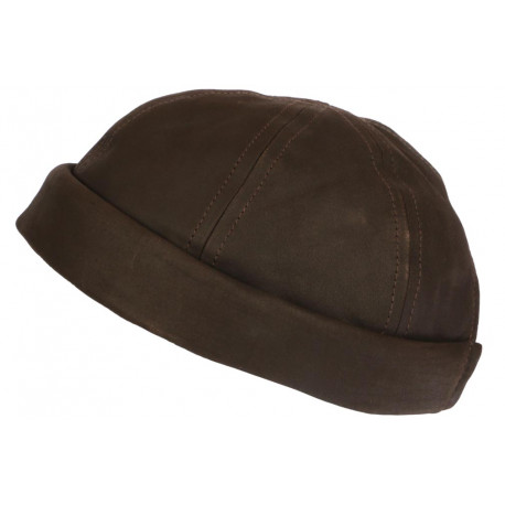 Bonnet Docker Cuir Marron Biker Koyoon Aussie Apparel BONNETS Aussie Apparel