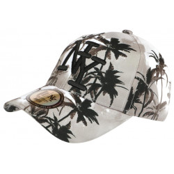 Casquette NY Grise et Blanche Palmier Exotique Sunrise Baseball CASQUETTES Hip Hop Honour