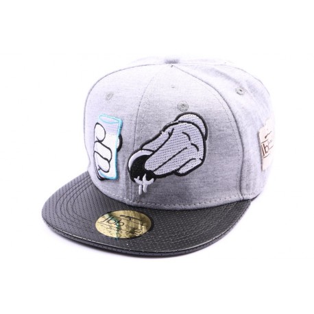 Casquette Snapback JBB Couture Grise enfant de 10 ans à 16 ans ANCIENNES COLLECTIONS divers