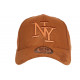 Casquette NY Daim Marron Classe et Tendance Visiere Baseball Utchy CASQUETTES Hip Hop Honour