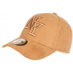 Casquette NY Daim Camel Classe et Tendance Visiere Baseball Utchy CASQUETTES Hip Hop Honour