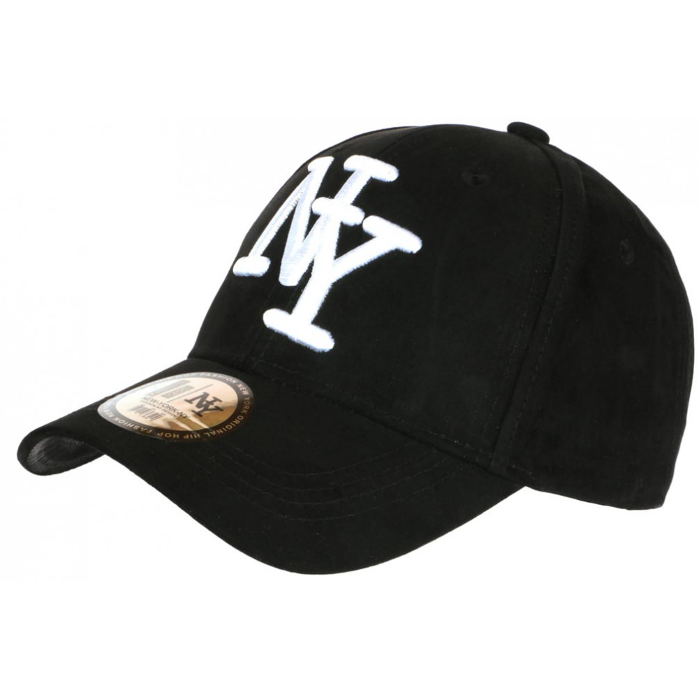 Casquette baseball daim Noire classe, Casquette NY tendance livré 48h