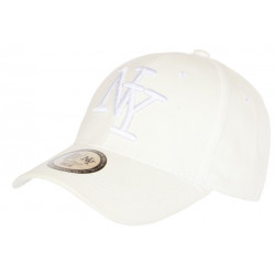 Casquette NY Daim Blanche Classe Tendance Visiere Baseball Utchy CASQUETTES Hip Hop Honour