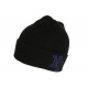 Bonnet NY Noir et Bleu en Laine Broderie 3D Fashion Farzy BONNETS Hip Hop Honour