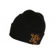 Bonnet NY Noir et Orange en Laine Broderie 3D Fashion Farzy BONNETS Hip Hop Honour