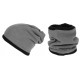 Bonnet Tube Snood Gris Polaire Réversible Noir Kosd BONNETS Nyls Création