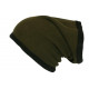 Bonnet Tube Snood Vert en Polaire Réversible Noir Kosd BONNETS Nyls Création