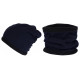 Bonnet Tube Snood Bleu Marine Polaire Réversible Noir Kosd BONNETS Nyls Création