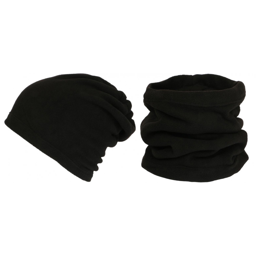 Bonnet tube noir en polaire mode, bonnet snood homme femme livré 48h!