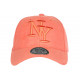 Casquette NY Daim Orange Corail Tendance Visiere Baseball Utchy CASQUETTES Hip Hop Honour