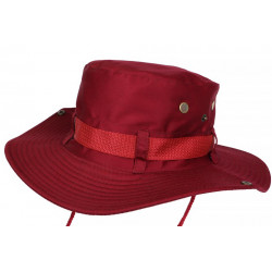 Chapeau Bob safari Bordeaux Rouge en Coton Azzy Bob Safari Nyls Création