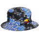 Chapeau Bob Plata o Plomo Bleu et Noir Strass Streetwear Colombia Bogota BOB SKR