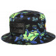 Chapeau Bob Plata o Plomo Vert Fluo et Noir Strass Streetwear Colombia BOB SKR