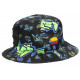 Chapeau Bob Plata o Plomo Vert Fluo et Noir Strass Streetwear Colombia BOB SKR