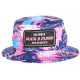 Chapeau Bob Plata o Plomo Rose Bleu Strass Tropical Palmiers BOB SKR