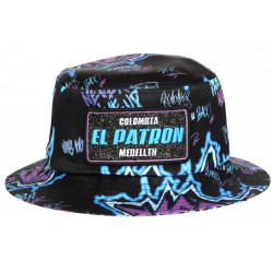 Chapeau Bob El Patron Bleu et Violet Strass Streetwear Colombia BOB SKR