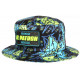 Chapeau Bob El Patron Jaune Fluo et Bleu Strass Streetwear Colombia BOB SKR