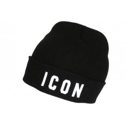 Bonnet Icon Noir et Blanc en Laine Broderie 3D Classe Staary BONNETS Hip Hop Honour