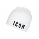 Bonnet Icon Blanc et Noir en Laine Broderie 3D Classe Staary BONNETS Hip Hop Honour