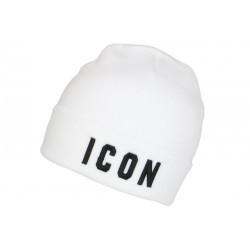 Bonnet Icon Blanc et Noir en Laine Broderie 3D Classe Staary BONNETS Hip Hop Honour