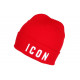 Bonnet Icon Rouge et Blanc en Laine Broderie 3D Classe Staary BONNETS Hip Hop Honour