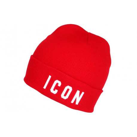 Bonnet Icon Rouge et Blanc en Laine Broderie 3D Classe Staary BONNETS Hip Hop Honour