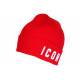 Bonnet Icon Rouge et Blanc en Laine Broderie 3D Classe Staary BONNETS Hip Hop Honour