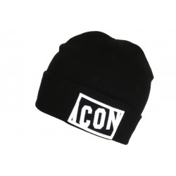 Bonnet Icon Noir et Blanc en Laine Brode 3D Fashion Starry BONNETS Hip Hop Honour