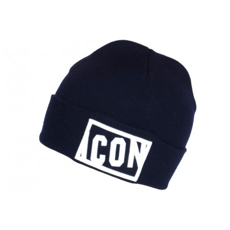 Bonnet Icon Bleu Marine Fashion en Laine Brode 3D Starry BONNETS Hip Hop Honour