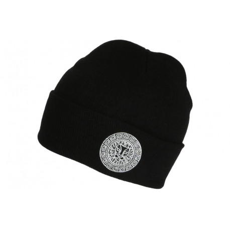 Bonnet Lion Argent Laine Noire Classe et Tendance Wildy BONNETS Hip Hop Honour