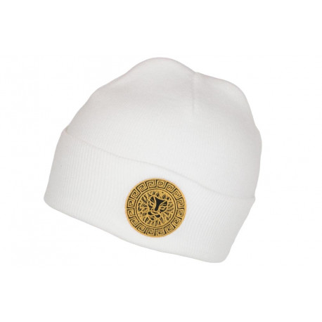 Bonnet Lion Blanc et Doré en Laine Classe et Tendance Wildy BONNETS Hip Hop Honour