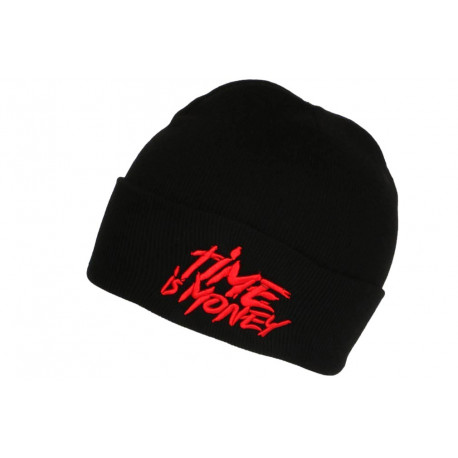 Bonnet Time Is Money Rouge Laine Noire Streetwear Banky BONNETS Hip Hop Honour