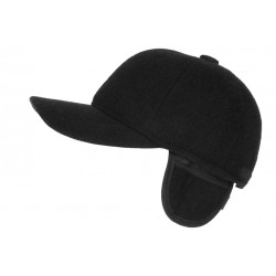 Casquette baseball cache oreille noire en Polaire Welter CASQUETTES Nyls Création