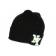 Bonnet NY Noir et Vert Fluo en Laine Broderie 3D Fashion Farzy BONNETS Hip Hop Honour