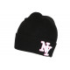 Bonnet NY Noir et Rose en Laine Brode 3D Tendance Farzy BONNETS Hip Hop Honour