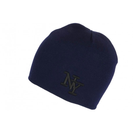 Bonnet NY Bleu Marine Tendance en Laine Chaude Newyo BONNETS Hip Hop Honour