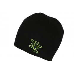 Bonnet NY Jaune Fluo et Noir Tendance en Laine Chaude Newyo BONNETS Hip Hop Honour