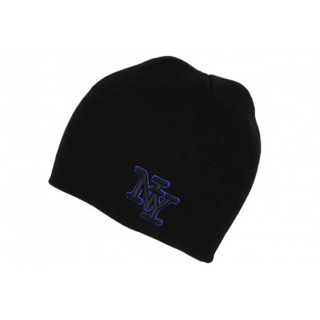 Bonnet NY Bleu et Noir Tendance en Laine Chaude Newyo BONNETS Hip Hop Honour