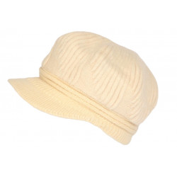 Bonnet Casquette Femme Beige Beret Angora Classe Hiva BONNETS Nyls Création