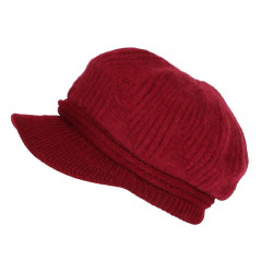 Bonnet Casquette Femme Rouge Bordeaux Beret Angora Classe Hiva BONNETS Nyls Création