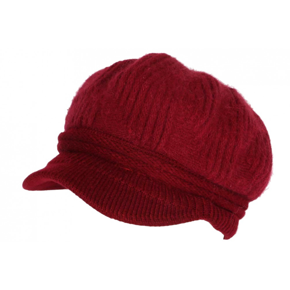 New chapeau bonnet bibi femme rouge angora laine très chaud ZA2CATS