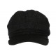 Bonnet Casquette Femme Noir et Argent Beret Angora Hoela BONNETS Nyls Création