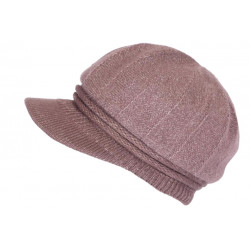 Bonnet Casquette Femme Violet Argent Beret Angora Hoela BONNETS Nyls Création