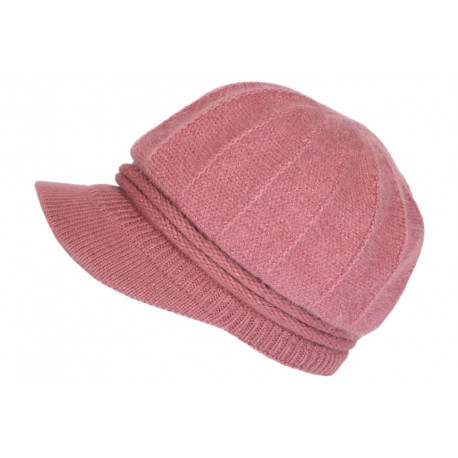 Bonnet Casquette Femme Rose Brillant Beret Angora Hoela BONNETS Nyls Création