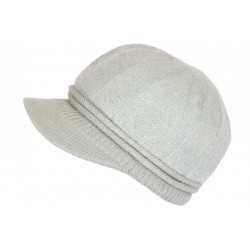 Bonnet Casquette Femme Gris Argent Brillant Beret Angora Hoela BONNETS Nyls Création