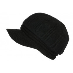 Bonnet Casquette Femme Noir Beret Angora Tendance Holda BONNETS Nyls Création