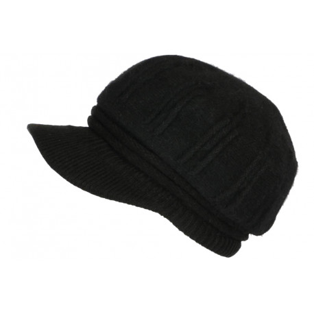 Bonnet Casquette Femme Noir Beret Angora Tendance Holda BONNETS Nyls Création