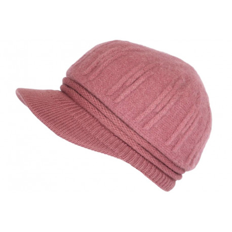 Bonnet Casquette Rose Femme Beret Angora Tendance Holda BONNETS Nyls Création