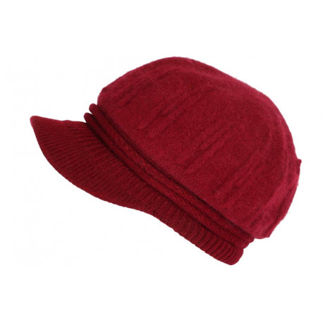 Bonnet Casquette Rouge Femme Beret Angora Tendance Holda BONNETS Nyls Création