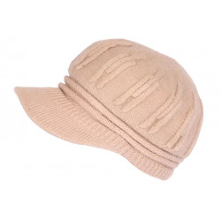 Bonnet Casquette Rose Poudre Femme Beret Angora Holda BONNETS Nyls Création